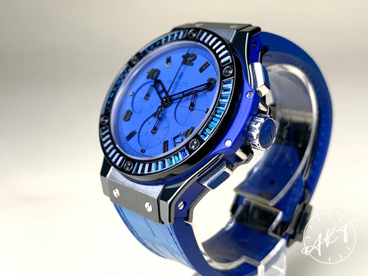 Hublot Big Bang Chrono Blue Dial “Tutti Frutti” Black Ceramic Auto Ltd Watch BP