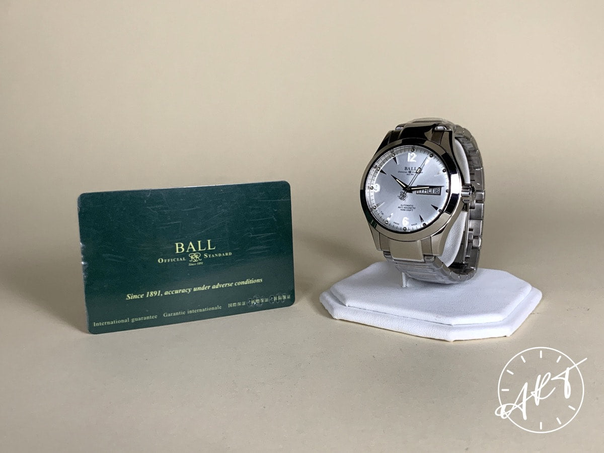 Ball Engineer II Ohio Day-Date Silver Dial SS Auto Watch NM1020C w/ Paper