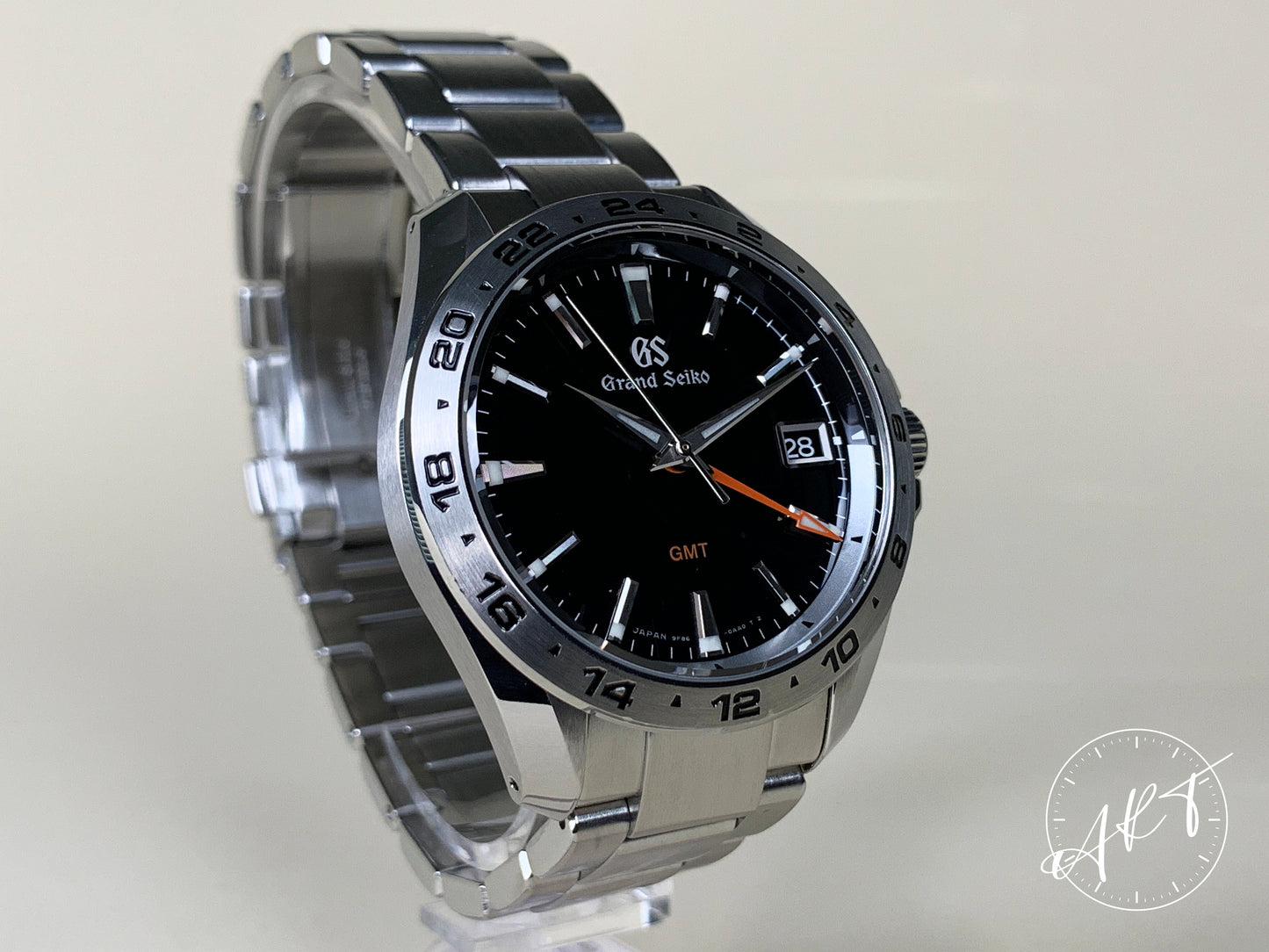 Grand Seiko Sport 9F GMT Black Dial SS Quartz 25th Anniv Watch SBGN003 BP
