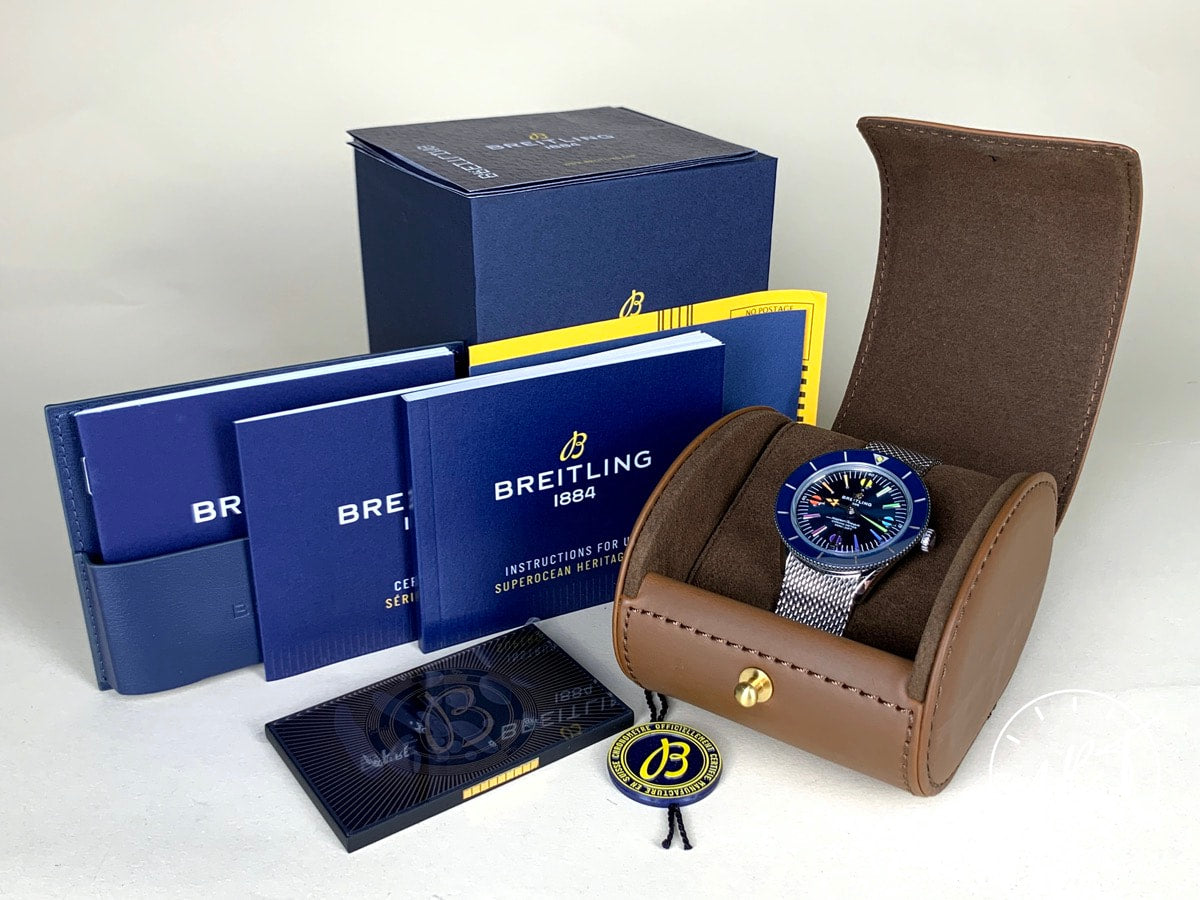 Breitling SuperOcean Heritage 57 Blue Dial “Rainbow” SS Ltd Watch A10370 BP