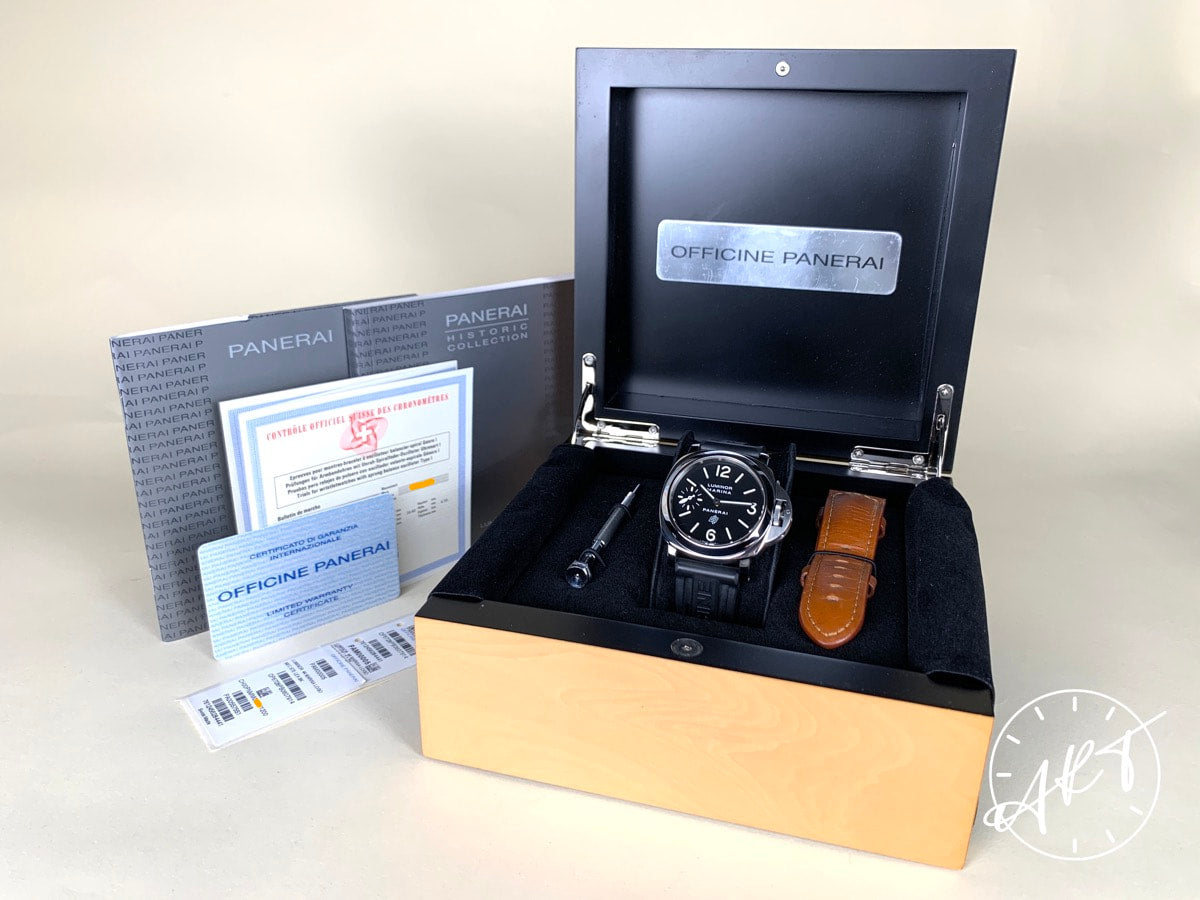 Panerai PAM 005 Luminor Marina Logo Black Dial SS Manual Diver Watch PAM00005 BP