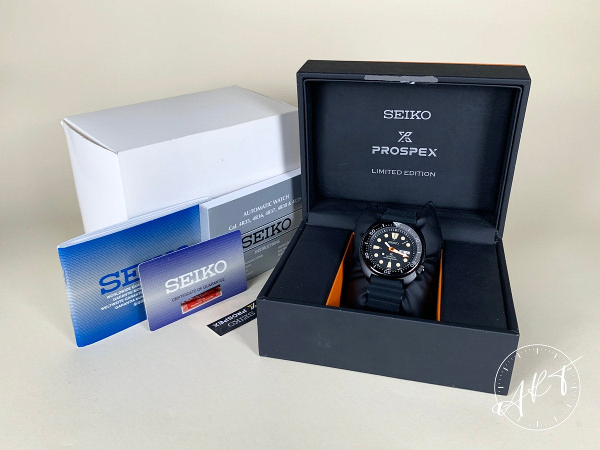 Seiko Prospex Black Turtle Black Dial SS Auto Ltd Ed Diver Watch SRPC49K1 w/ B&P