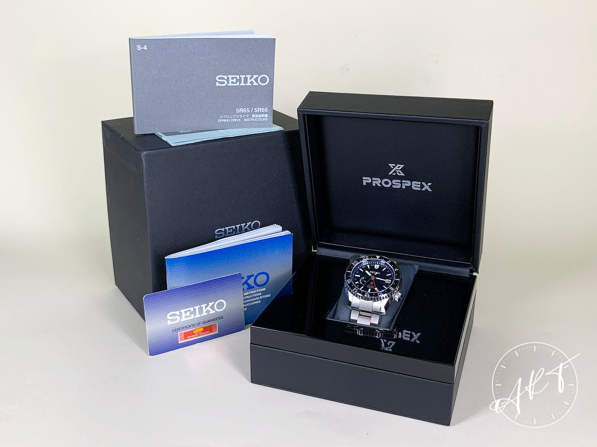 Seiko Prospex LX GMT Blue Dial “Batman” Titanium Spring Drive Watch SNR033J1 BP