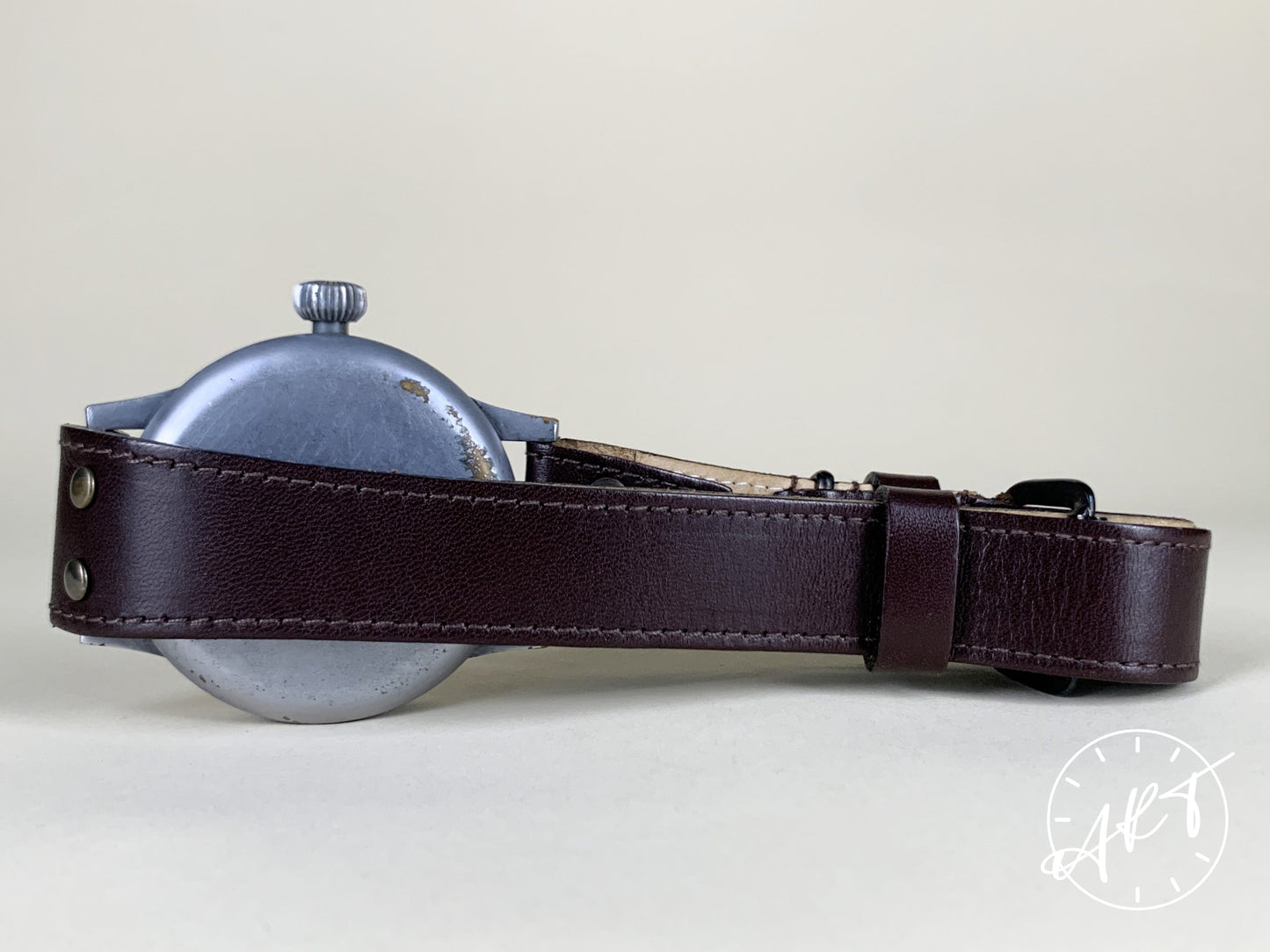 Vintage 1940s Laco B-UHR Black Dial Steel WW2 Luftwaffe Pilot Military Watch