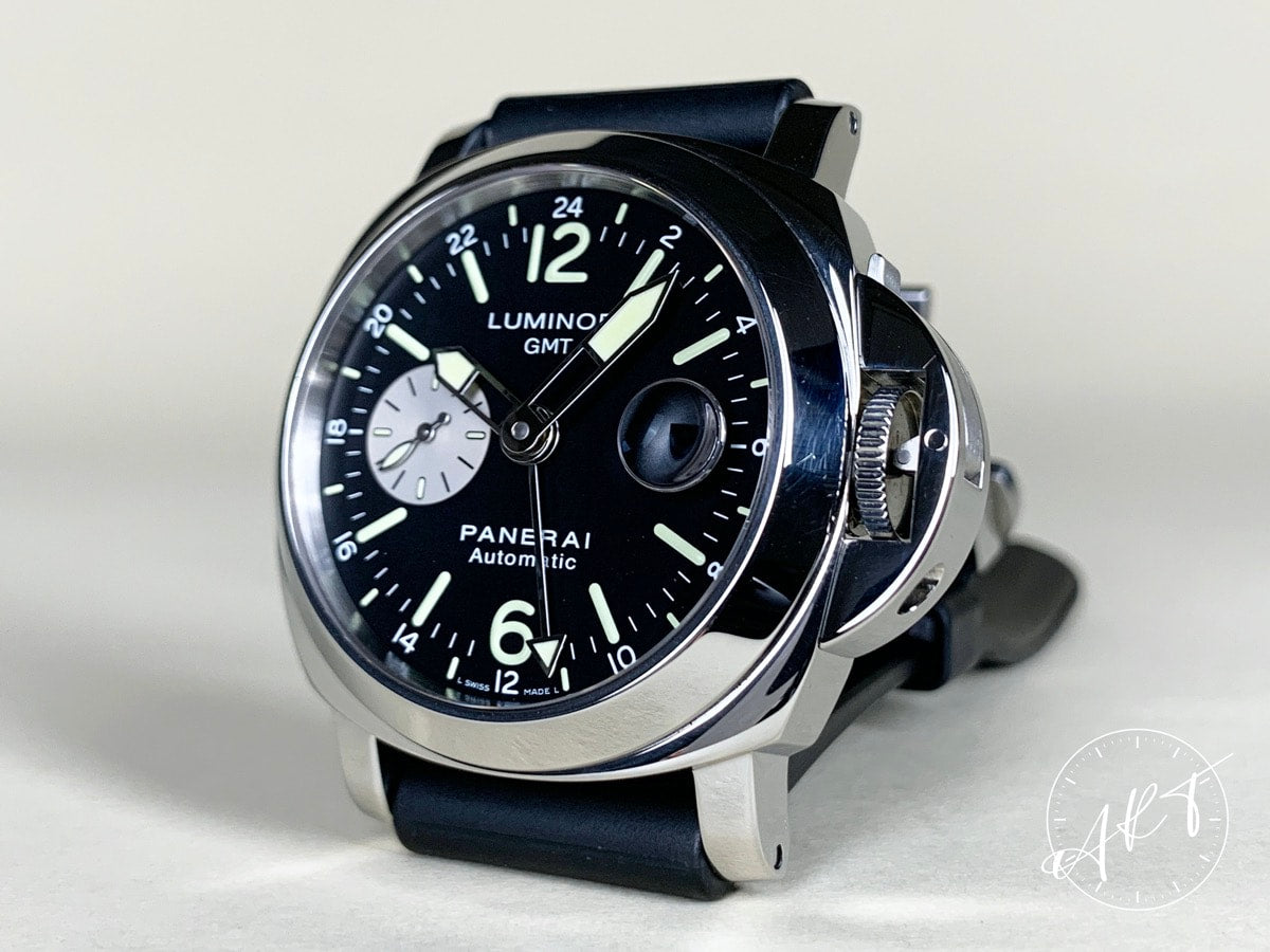 2013 Panerai PAM 88 Luminor GMT Black Dial Acciaio Auto Diver Watch PAM00088 BP