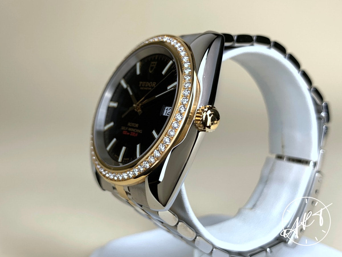 2020 Tudor Classic Date Black Dial Two-Tone 18K Gold & SS Auto Watch 21023 w/ BP