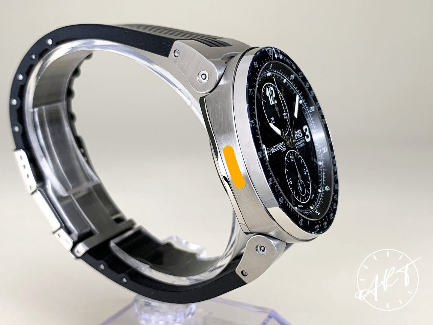 Oris Williams F1 Chronograph Black Carbon Fiber Dial SS Auto Watch w/ B&P