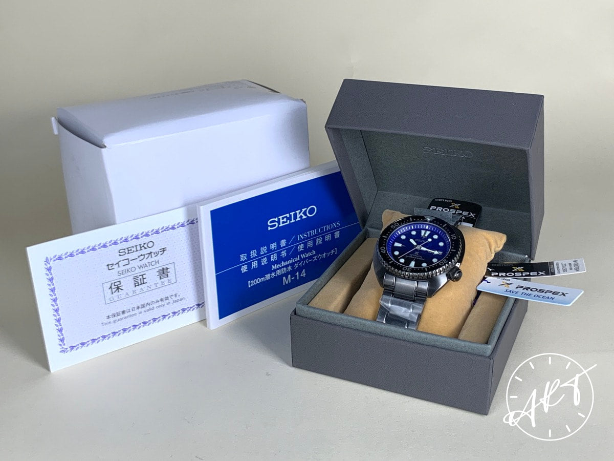 NEW Seiko Prospex Day-Date Black & Blue Dial Save the Ocean SE Watch SBDY027 BP