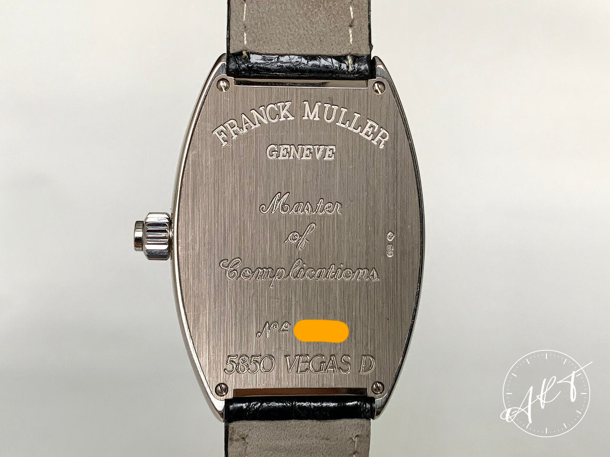 Franck Muller Cintree Curvex Black Roulette Dial 18K WG Watch 5850 Vegas D BP