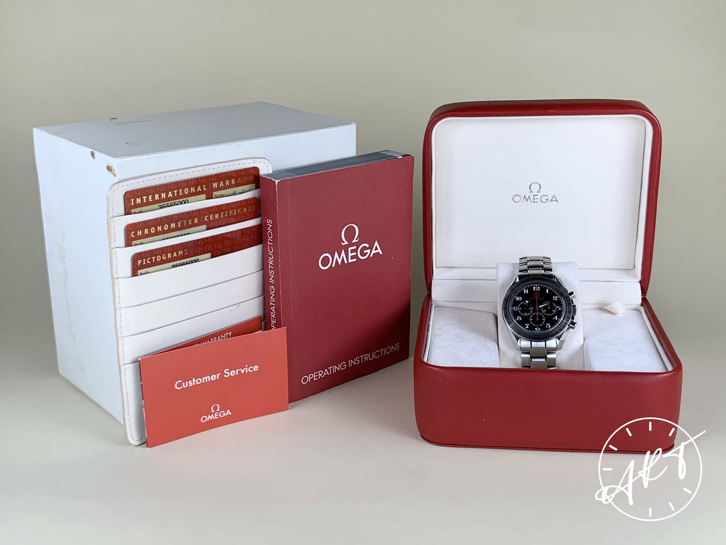 Omega Speedmaster Broad Arrow Chrono Black Dial SS Auto Watch 3556.50.00 w/ B&P