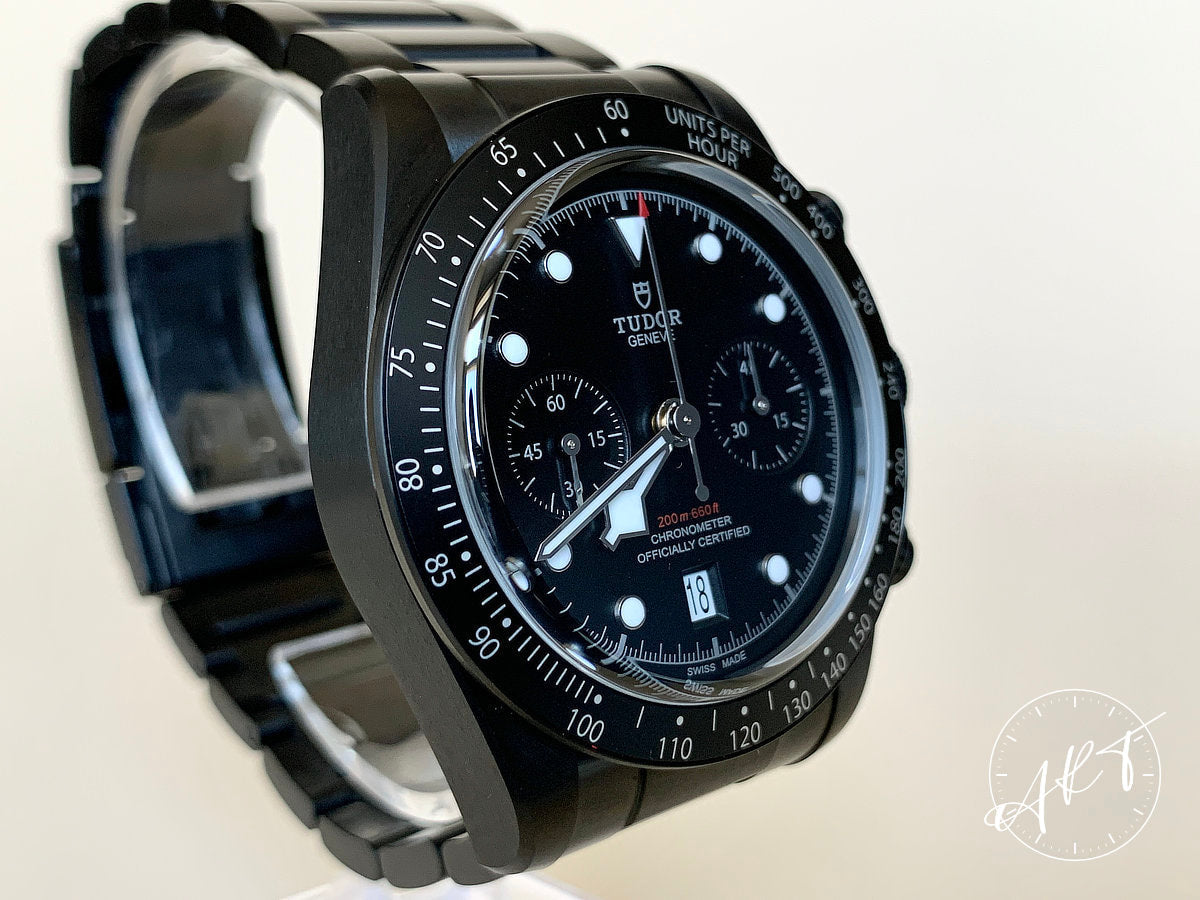 NEW Tudor Black Bay Chrono Dark Black Dial PVD SS Ltd Diver Watch 79360DK BP