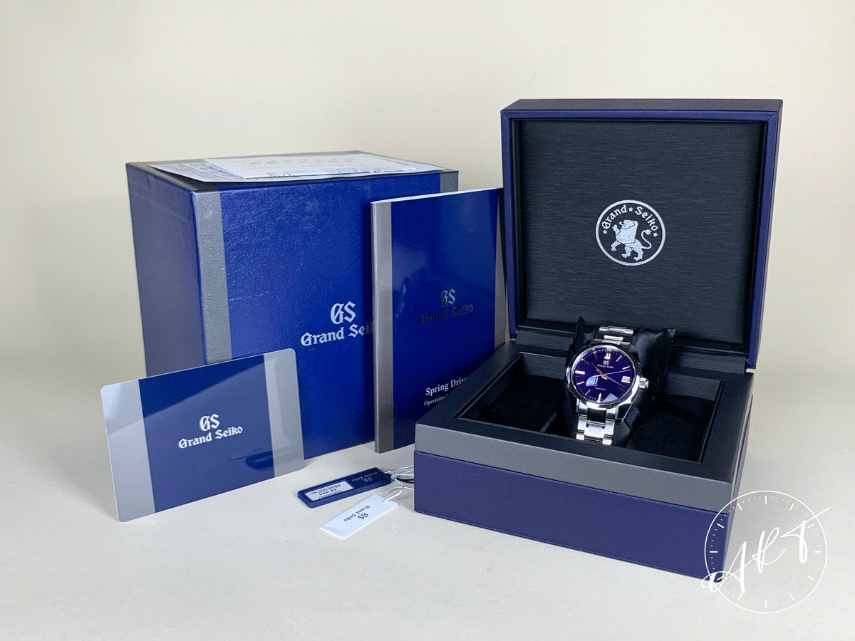 NEW Grand Seiko Heritage Blue Dial SS Spring Drive Ginza Ltd Watch SBGA447 w/ BP