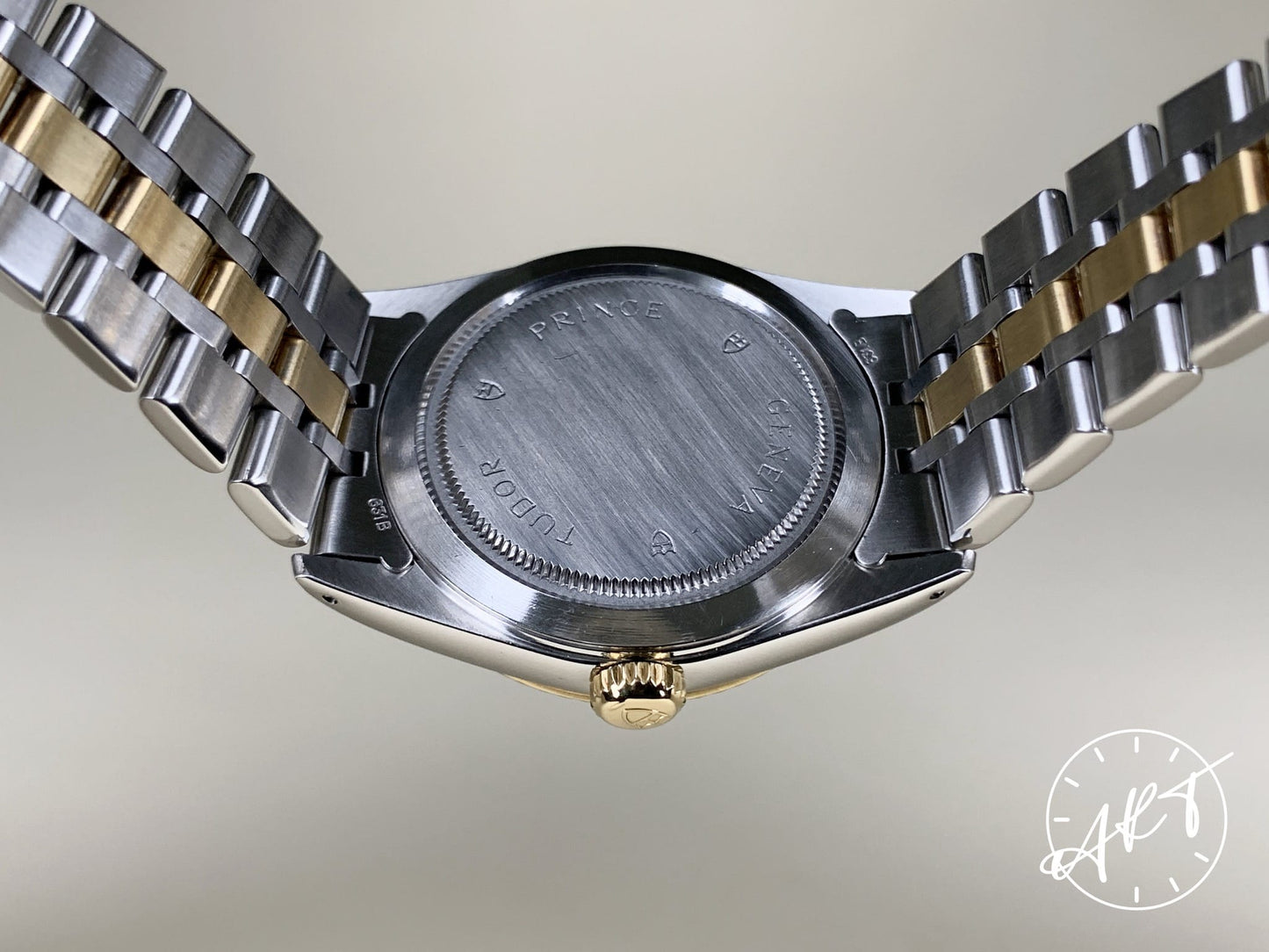 Tudor Prince Day-Date Champagne Diamond Dial 18K Gold & SS Watch 76213