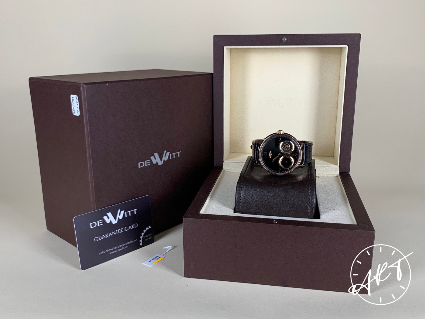 DeWitt Academia Out Of Time Dead-Beat Seconds Black Dial 18K RG Watch BP