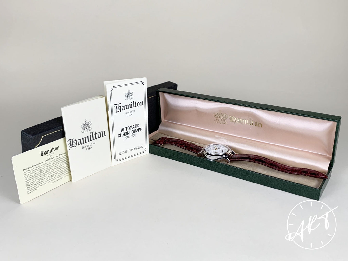 NOS Vintage Hamilton Chrono-Matic Day-Date White Dial SS Auto Watch 9941 w/ B&P