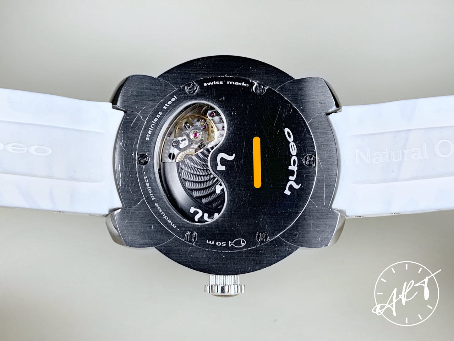 Nubeo Medusse Project White Bezel Silver Dial SS Auto Ltd Ed Diver Watch