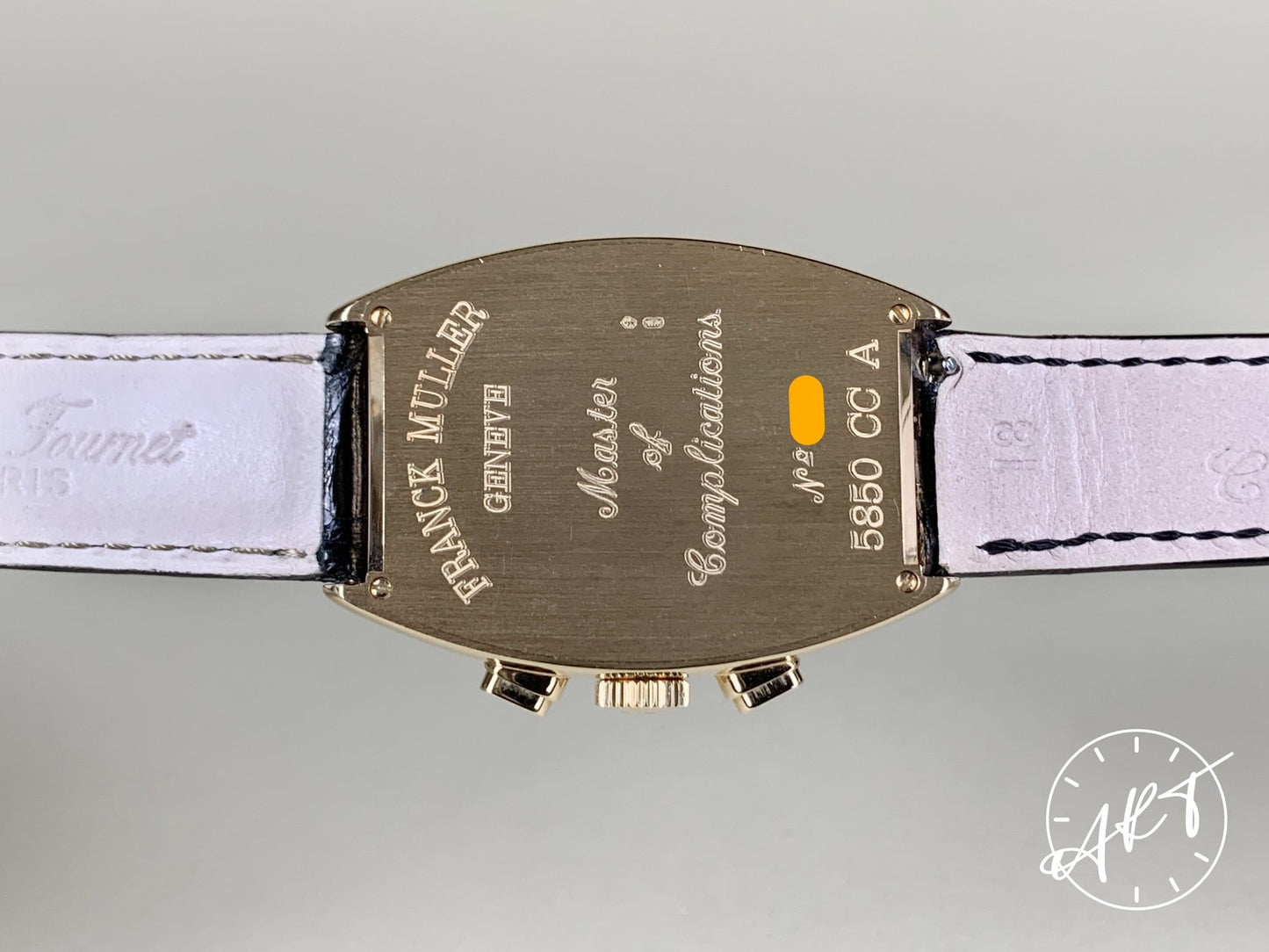 Franck Muller Cintrée Curvex Chrono Silver Dial 18K RG Watch 5850 CC A w/ Box