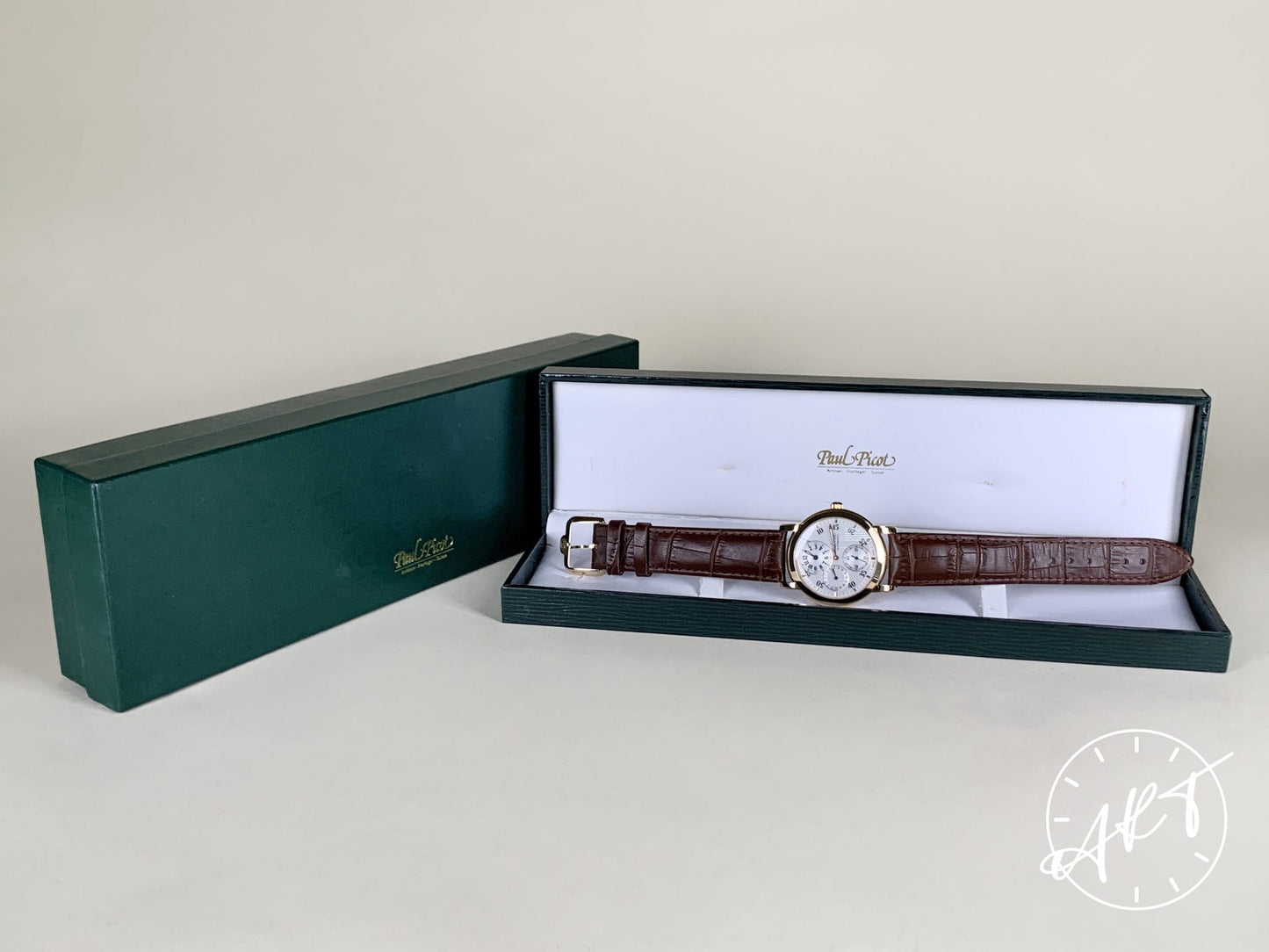 Paul Picot Firshire Silver Dial 18K Gold Automatic Watch 184 w/ Box