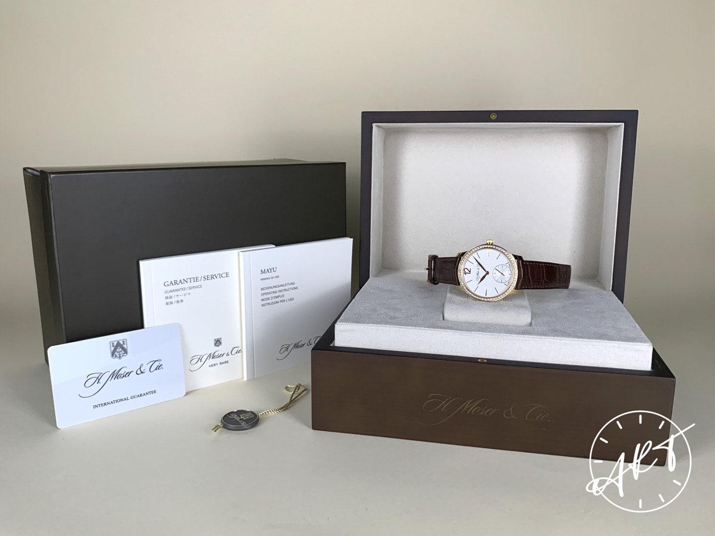 NEW H. Moser & Cie. Endeavour Factory Diamond Bezel White Dial 18K RG Watch BP