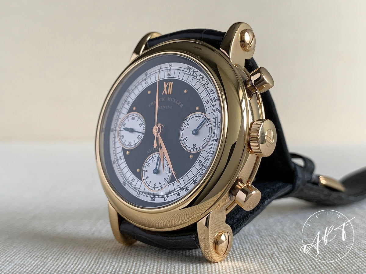 Franck Muller Ronde Chronograph Black Dial 18K Gold Automatic Watch 7000 CC