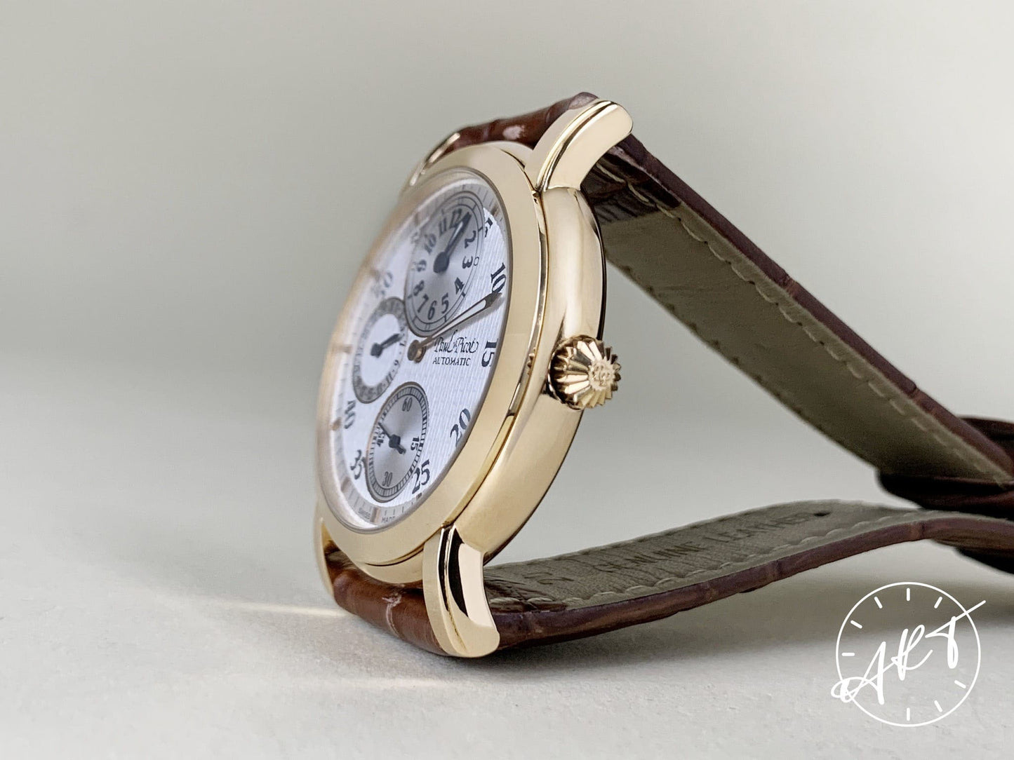 Paul Picot Firshire Silver Dial 18K Gold Automatic Watch 184 w/ Box