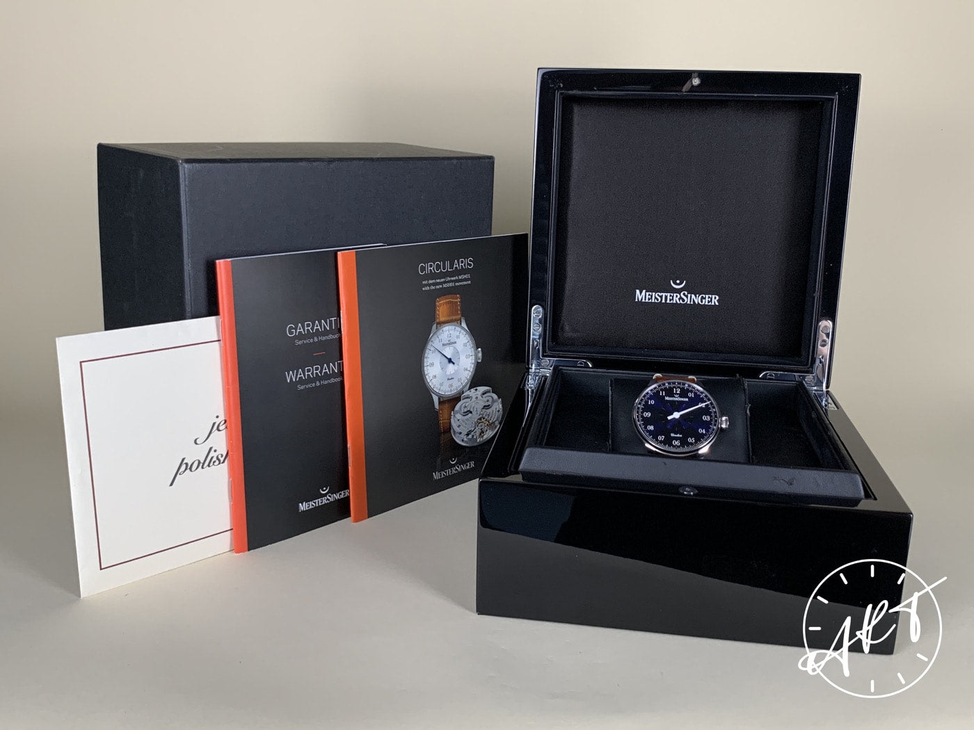 MeisterSinger Circularis Blue Dial Stainless Steel Manual Watch CC108 w/ B&P