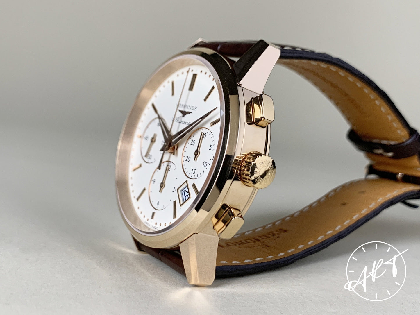 Longines Heritage Cal. L788 Chronograph Ivory Dial RG 18K RG Auto Watch w/ B&P