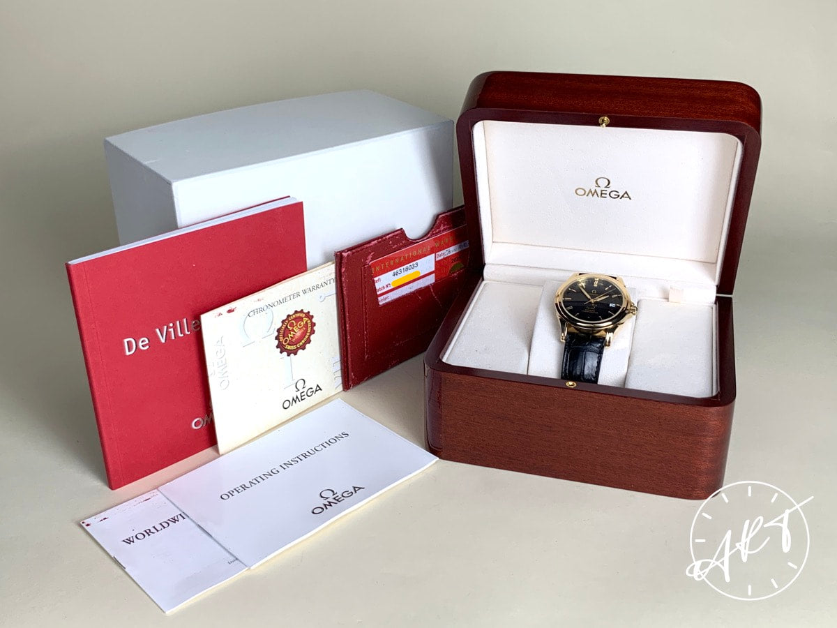 Omega De Ville Co-Axial Chronometer Blue Dial 18K Gold Auto Watch 4631.80.33 BP