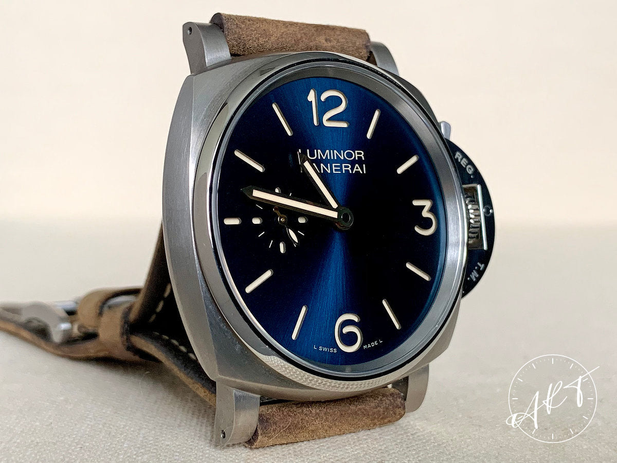 Panerai PAM 728 Luminor Due 3 Days Blue Dial Titanium Manual Watch PAM00728 BP