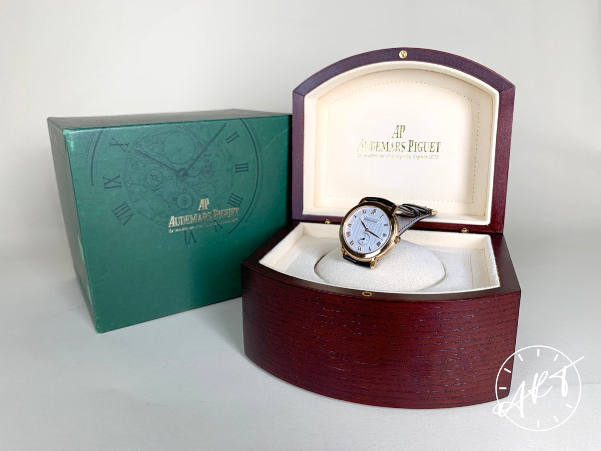 Audemars Piguet Jules Audemars White Dial 18K RG Manual Watch 15056OR w/ Box
