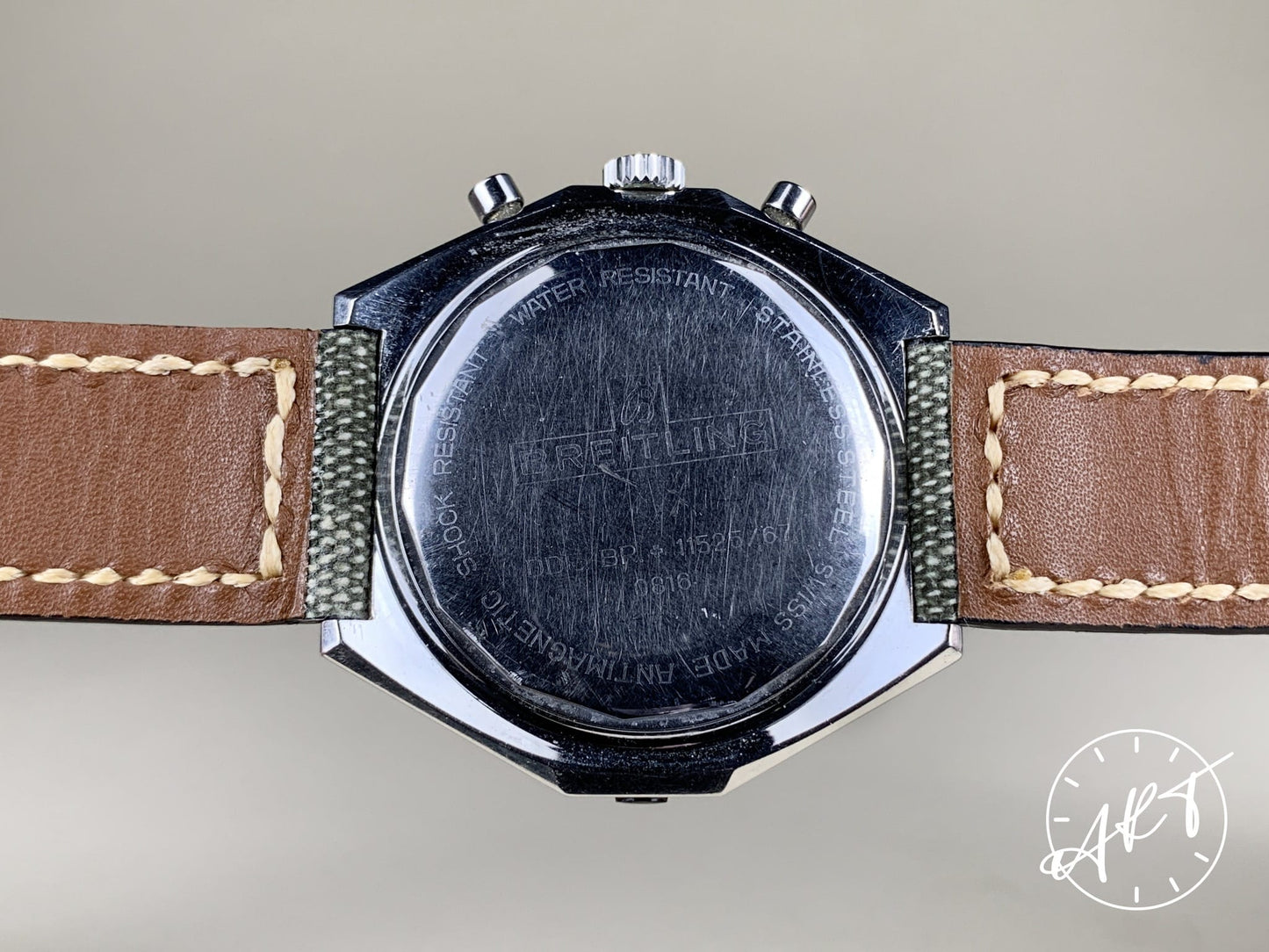 Vintage 1968 Breitling Navitimer Chrono Reverse Panda T Dial SS Pilot Watch 816