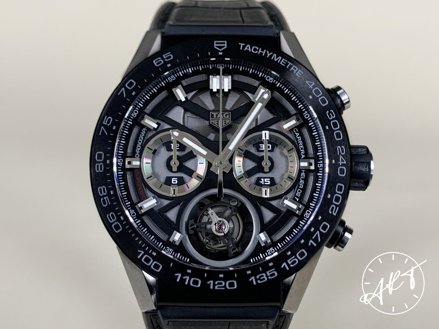 Tag Heuer Carrera Chrono Tourbillon Black Dial Titanium Watch CAR5A8Y BP