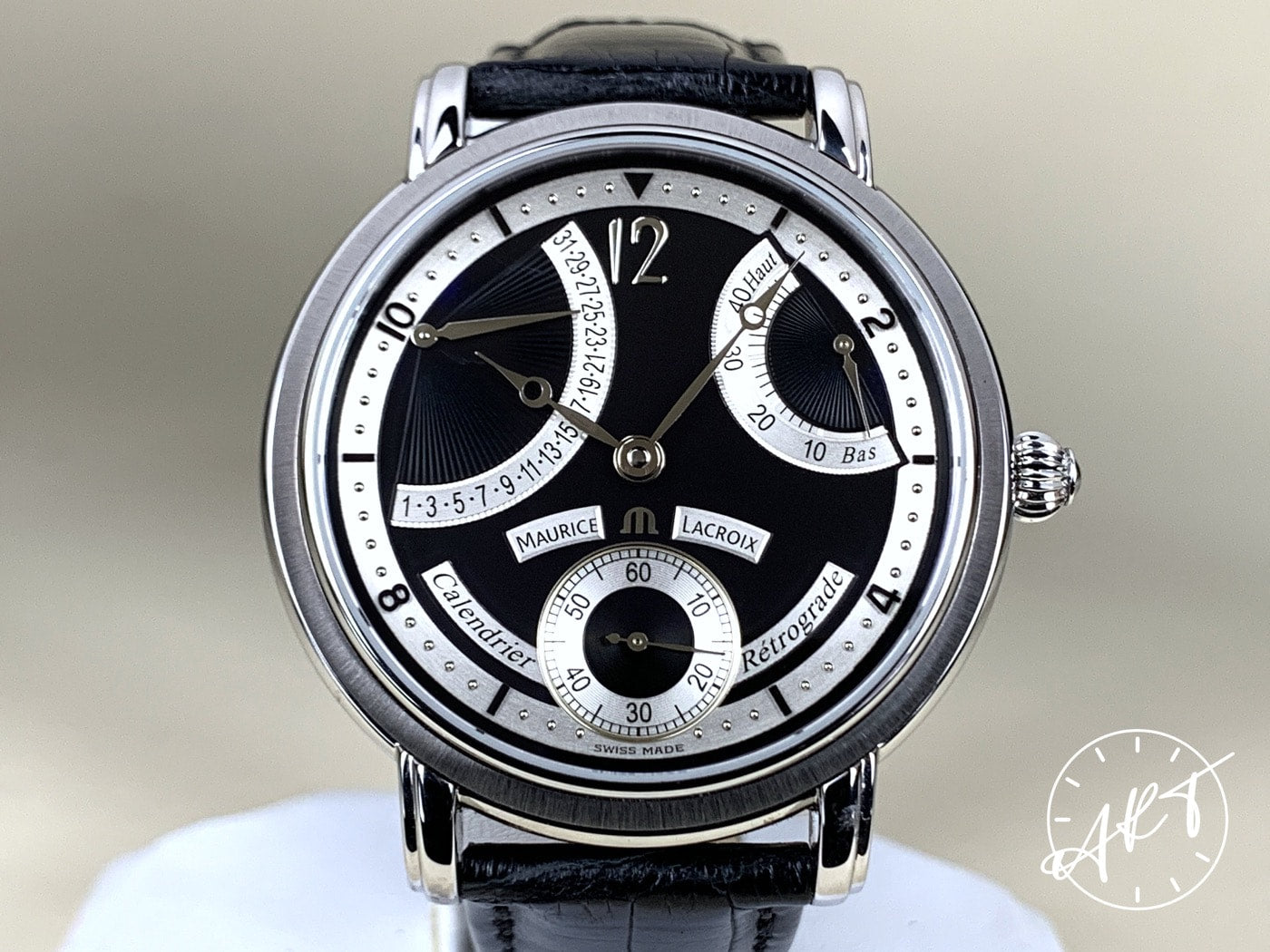 Maurice Lacroix Masterpiece Retrograde Retrograde Black Dial SS Watch MP7068 BP
