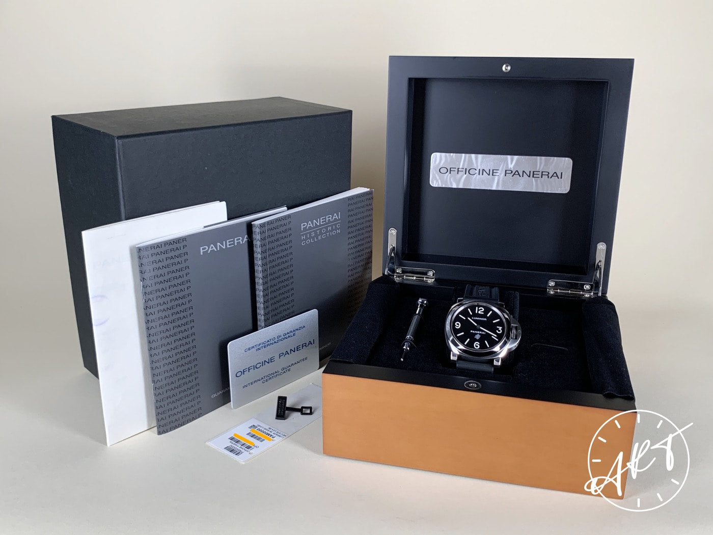 Panerai PAM 000 Luminor Base Logo Cal OP I Black Dial SS Watch PAM00000 BP