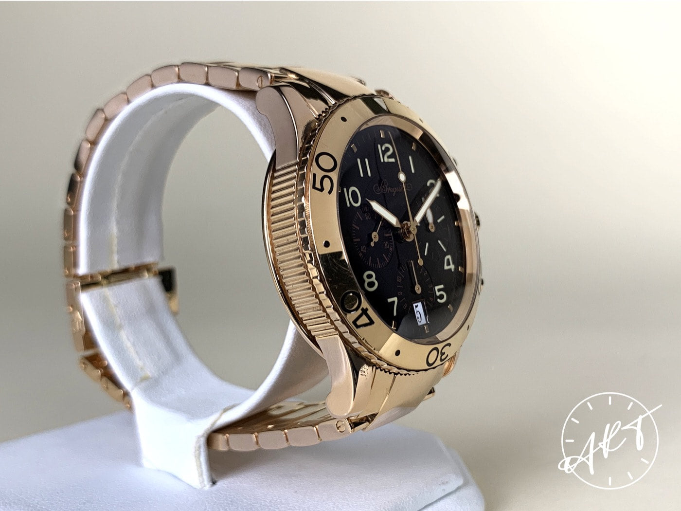 Breguet Type XX Transatlantique Chrono Black T Dial RG 18K RG Watch 3820 w/ Box