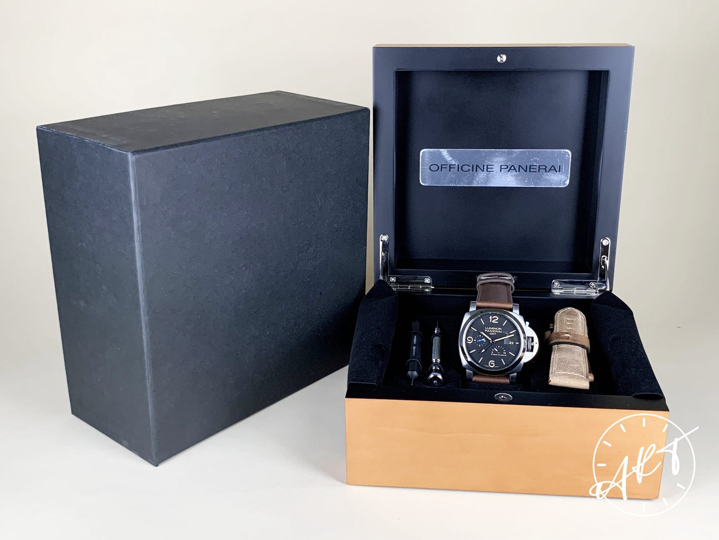 Panerai PAM 1321 Luminor 1950 3 Days GMT Black Dial Watch PAM01321 w/Box