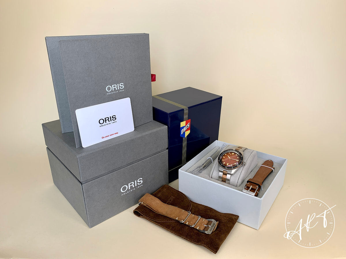 Oris Sixty-Five "Honey" for the Rake & Revolution Brown Dial SS Diver Watch BP