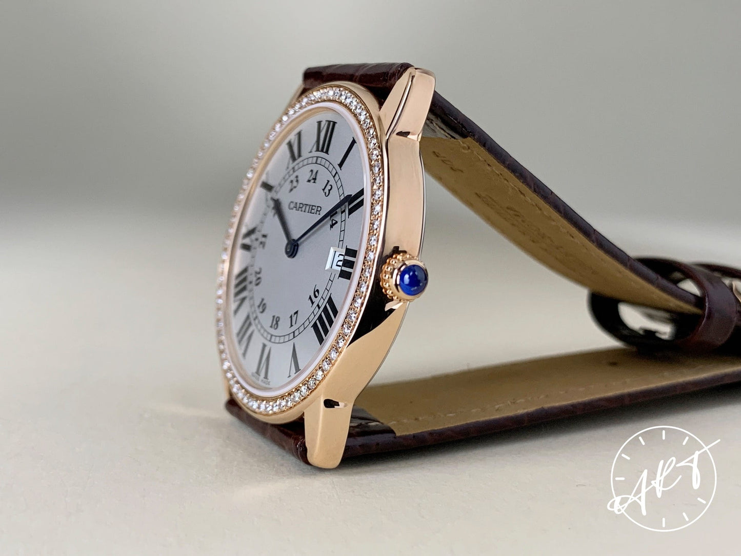 Cartier Ronde Solo de Cartier Diamond Bezel White Dial 18K RG Quartz Watch