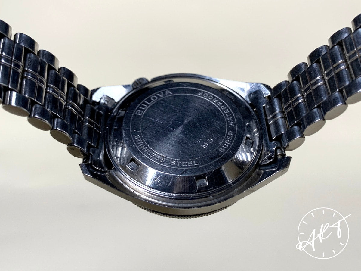 Vintage 1968 Accutron Deep Sea 666 Feet Black Dial SS Tuning Fork Watch w/ B&P