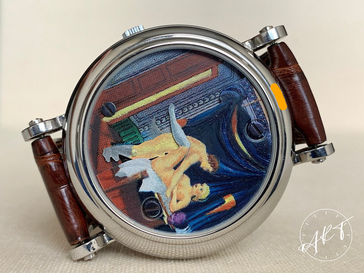 NOS IGJ Montre Erotique White Dial Stainless Steel Auto Ltd Ed Watch in FULL SET