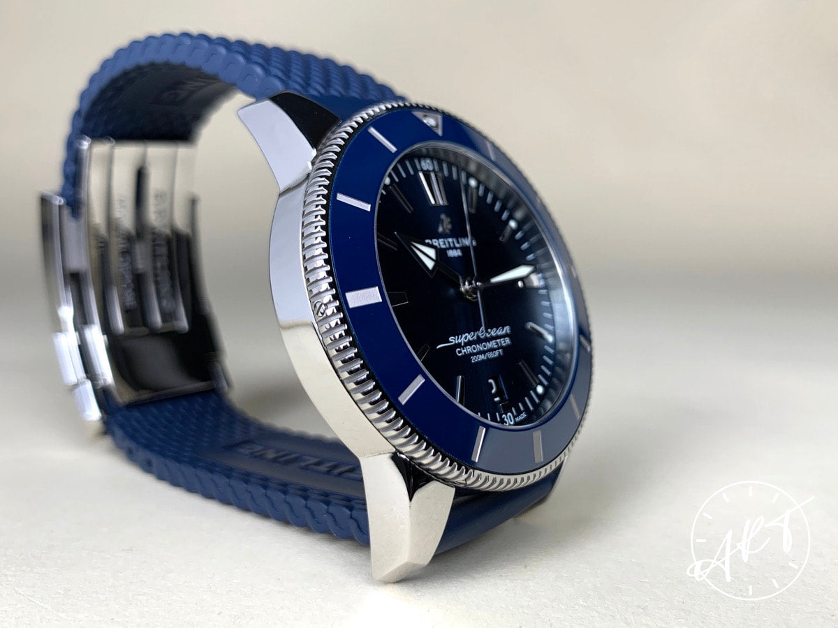 Breitling SuperOcean Heritage II Blue Dial SS Auto Diver Watch AB2030 w/ B&P