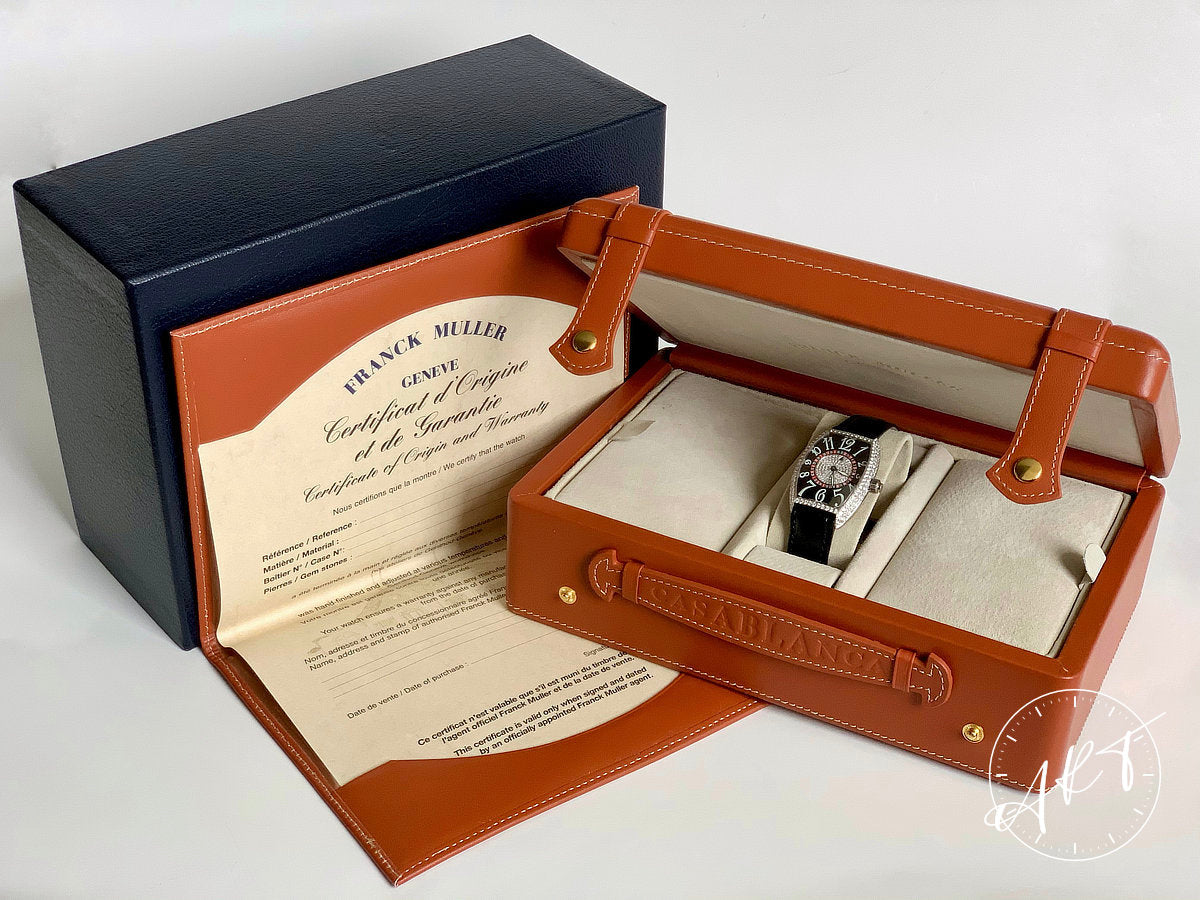 Franck Muller Cintree Curvex Black Roulette Dial 18K WG Watch 5850 Vegas D BP