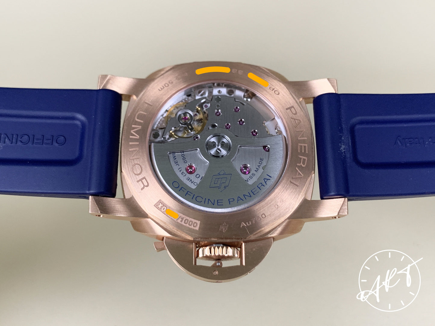 Panerai PAM 1112 Luminor 1950 Blue Dial Goldtech Sole Blu Watch PAM01112 BP