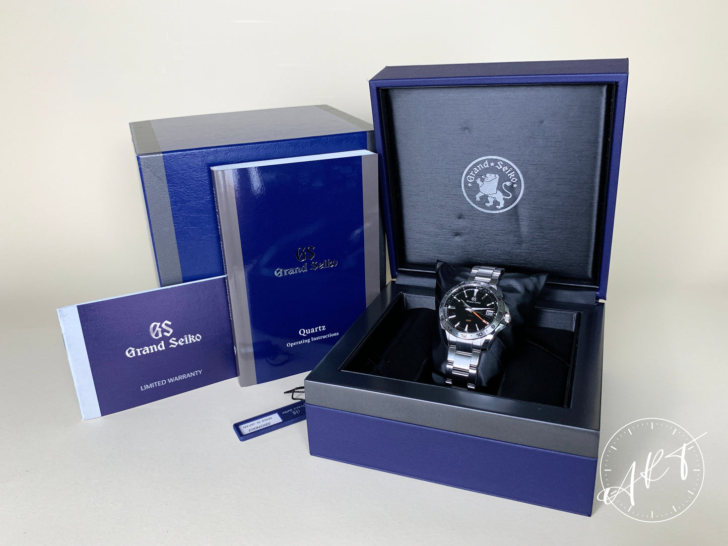 Grand Seiko Sport 9F GMT Black Dial SS Quartz 25th Anniv Watch SBGN003 BP