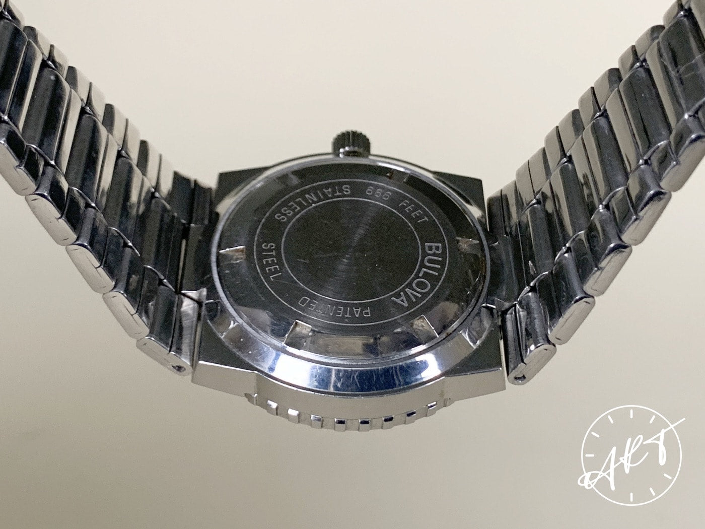 Vintage Accutron Snorkel Blue & White Bezel Black Dial Tuning Fork Euro Edition Watch