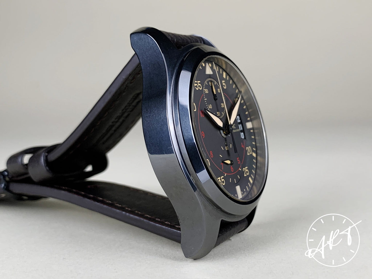 IWC Pilot's Miramar Chrono Gray Dial Black Ceramic Military Watch IW388002 BP
