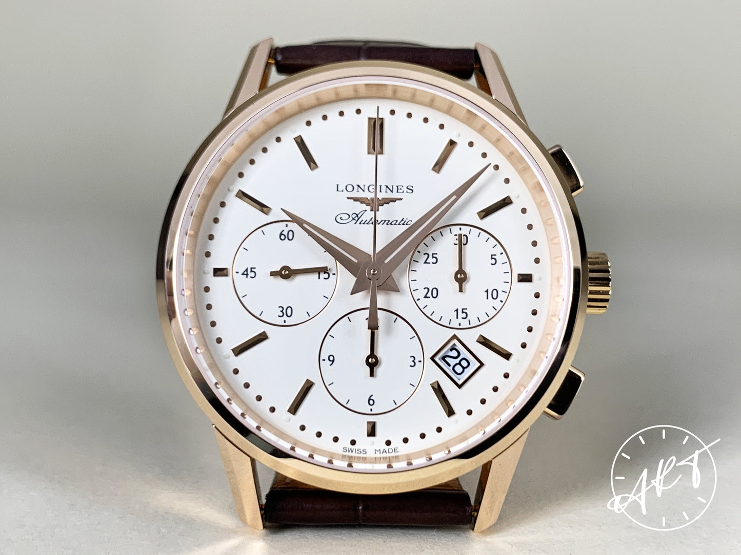 Longines Heritage Cal. L788 Chronograph Ivory Dial RG 18K RG Auto Watch w/ B&P