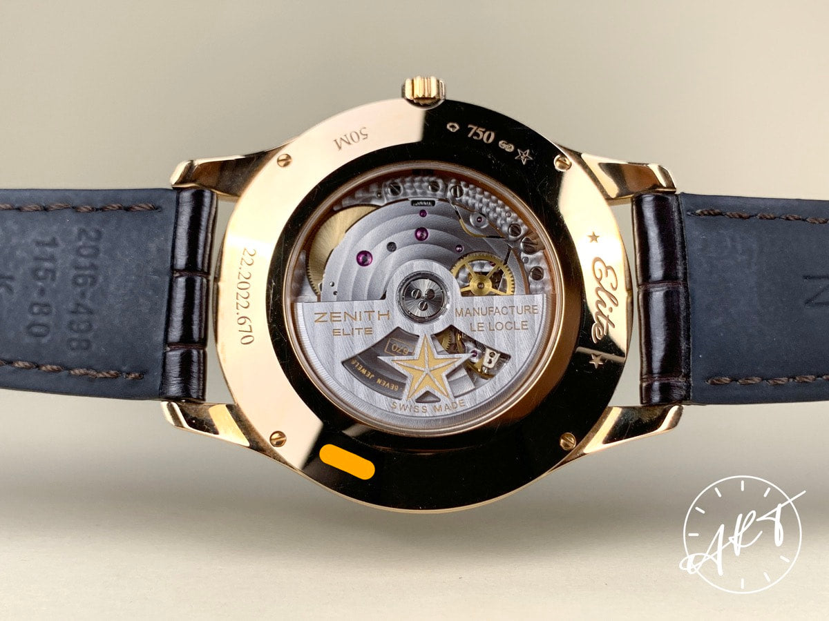 2015 Zenith Captain Central Second Silver Dial 18K Rose Gold Auto Watch w/ B&P