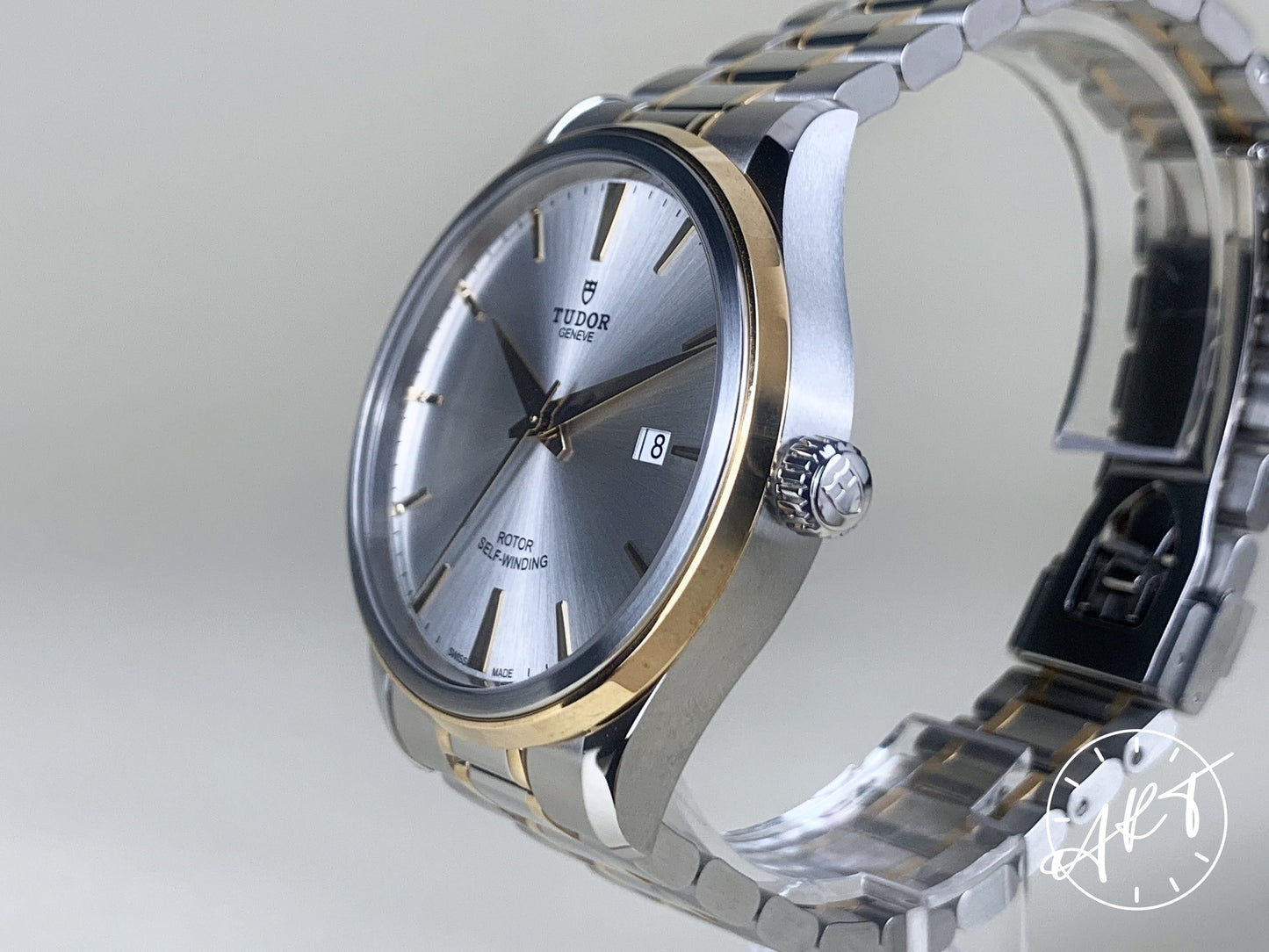 NEW Tudor Style 41 Silver Dial 18K Gold & SS Auto Watch 12703 w/ B&P