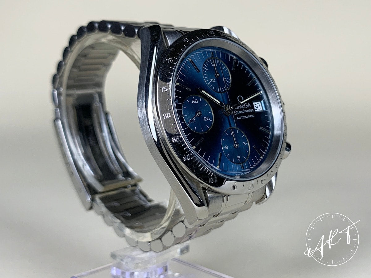 Omega Speedmaster Chronograph Blue Dial SS Auto Pilot Watch 3511.80.00